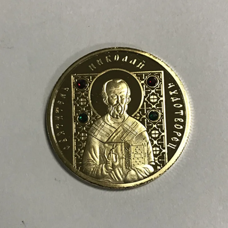 Ženklelis Deimantų Nustatyti Progines monetas, madonna, Rusija Saint Pantelemont St. Nicholas Šv Sergejus G. Polocko Meno Rublių Monetas