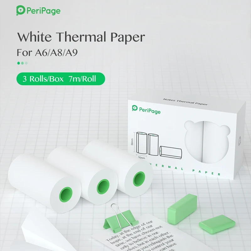 PeriPage 56x30mm 10 Metų Terminio Popieriaus Pastaba Įrašymo Popieriaus Šilumos Mini Pocket Printer A6 A8 Tėtis Imprimante Thermique
