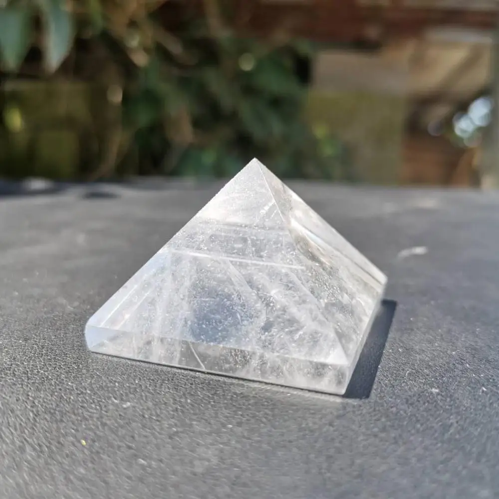 40mm Natūralūs aišku, kvarco kristalo akmens skaidraus krištolo gydymo piramidės