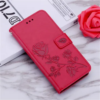 Case For Samsung Galaxy A40 40 Padengti 3D Rožių Gėlių Odos Flip Case For Samsung A40 a40 40 Kortelės Turėtojas Piniginės Telefonas Atvejų