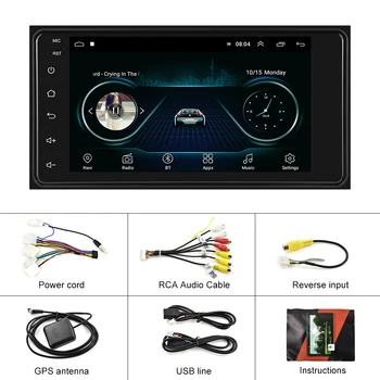 Podofo 2Din Android 9.1 Automobilio Radijo, GPS WIFI, FM Automobilio Multimedijos Grotuvas, 2 din Auto Audio 