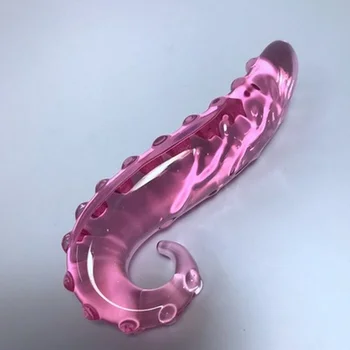 Hipokampo Stiklo Kristalų Tikroviškas Dildo su Vietoje Karoliukai Analinis Kaištis Erotiniai Butt Plug Orgazmo-Masturbacija Sekso Žaislai Moterims Gėjų