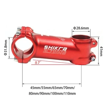 SHIKRA BicycStem Kalnų Keliais dviračiu Kamieninių 7 Laipsnį Ultralight Kamieninių 31.8 mm Vairo Stiebo 45 55 60 70 80 90 100 110mm Dviratį Kamieninės