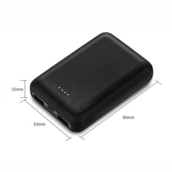 10000mAh Mini Galios Banko 5V 2A Dual USB 18650 Baterija Powerbank Išorės Baterija Poverbank iPhone Samsung 