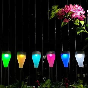 Saulės Šviesos diodų (LED) Kabo Lempa Žemės Plug Vejos Lempa 7 spalvotu LED Lauko Kiemo, Sodo, Parko Vila Eilėje Vejos Saulės Lempa