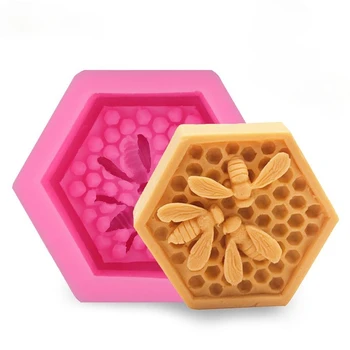 3D Bičių Korio Minkštas Bakeware Silikono Formų Rankų darbo Muilo Tortas Dekoravimo Priemonė, Šokoladas, Bandelės Desertiniai Blynai Pelėsių