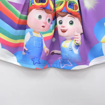 Karšto CocoMelon Mergaičių Drabužių Rinkiniai Vasaros CocoMelon trumpas rankovės viršuje+animacinių filmų spausdinti sijonas+Krepšys 3-gabalas vaikams, Vaikų Drabužiai Kostiumas