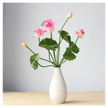 Mini Lotus Dirbtinės Gėlės, Augalai Vestuvių Namų Puošybai Šilko, Džiovintų Gamtos Paspaudus Gėlių Vaza Pakabukai Gėlininkas Reikmenys