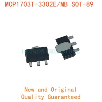 20PCS MCP1703T-3302E/MB SOT89 MCP1703T SOT-89 naujas ir originalus IC Lustų rinkinys
