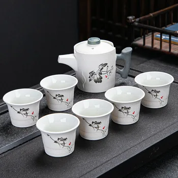 Snaigės Glazūra Arbatos Rinkinys Anti-plikymo Karščiui atsparaus Kelionės Kung Fu Arbatos Nustatyti Buitinių Geriamojo Indai Teaware Gėlių Maker