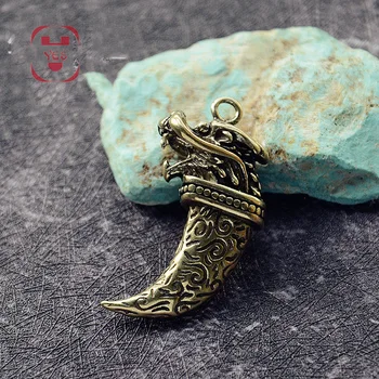 Žalvario mini Derliaus savigynos Drakono Galvos modeliavimas kardas Pakabukas Keychain Pakabukas Dragon Peilis Apdailos Ornamentu Skulptūra