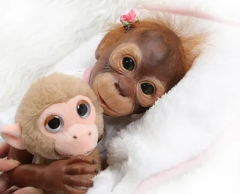 Macaco boneca 20inch Baby Monkey silikono Lėlės, Žaislai, Audiniai Kūno 52 cm Realistiškas bebes Reborn Lėles Ape Vaikų Dovanų