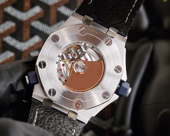 Vyriški Aštuoniakampis 42mm Automatinis Mechaninis laikrodis Nerūdijančio Plieno Žiūrėti Atveju Gumos Dirželis Žiūrėti Daugiafunkcį