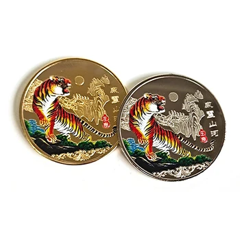 Auksas, Sidabras Dvylika Zodiako Tiger Tiger Monetų Metų Tigras Kolekcionuojamų 2022 Dovana Kinijos Kultūra monetos