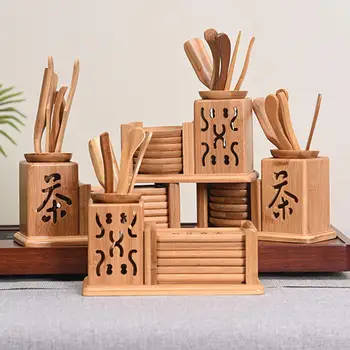 Arbata Įrankių Rinkinys Arbatos Ceremonijos Indus Puer Peilis Šaukštas Kung Fu Arbatos Rinkiniai Derliaus Įrašą Kiaurasamtis Kinų Bambukas
