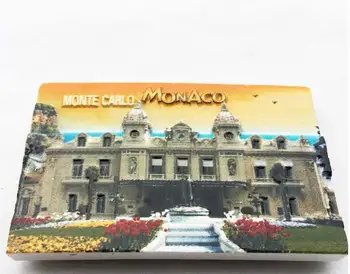 3D Dervos Monakas Turizmo Suvenyrai, Šaldytuvas Magnetai Monte Carlo Grand Casino Šaldytuvas Magnetinis Lipdukas Namų Dekoro