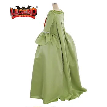 Rokoko Kolonijinės gruzijos 18 Marie Antoinette Dieną Teismas suknelė Suknelė žalia rokoko stiliaus suknelė maišą atgal suknelė