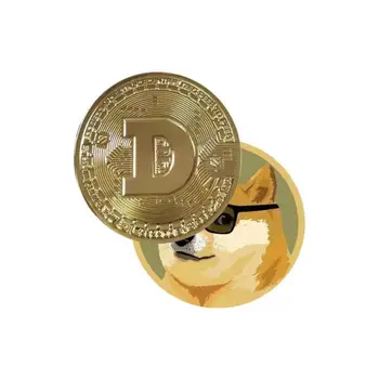 Aukso/Sidabro Padengtą Ethereum Ripple Bitcoin Dogecoin Skaitmeninę Valiutą Progines Monetas Aukso chromu padengtas Sidabro spalvos Metalo Ženklelis Monetos