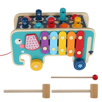 Mediniai Whack-A-Mole Žaidimą Vaikams Vertus Beldžiasi Žiurkėno Anksti Švietimo Žaislai, Spalvinga Animacinių filmų Rankų judesių koordinavimą Montessori Žaislas